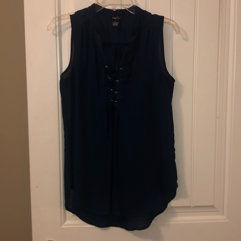Navy Dressy Top
